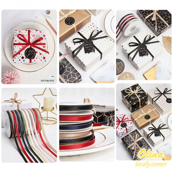 Cuộn Dây Ruy Băng Mỏng 18.2M Rộng 6mm Dùng Để Gói Quà