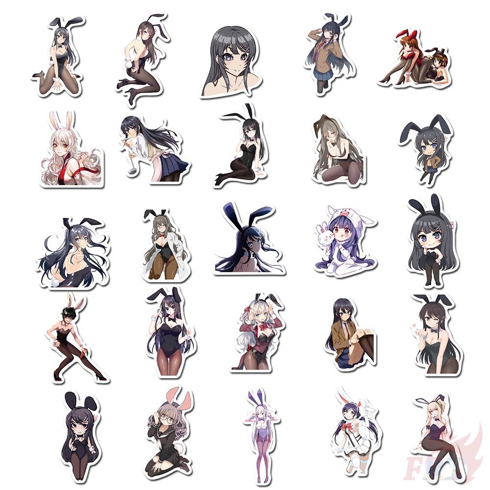 ❉ Sakurajima Mai - Series 01 Anime Bunny Girl Stickers ❉ 50Pcs/Set DIY Fashion Doodle Decals Stickers