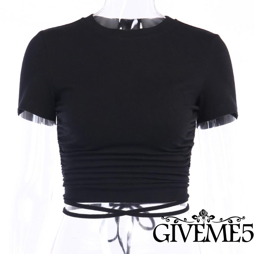 Áo Thun Nữ Ngắn Tay Hở Lưng Quyến Rũ