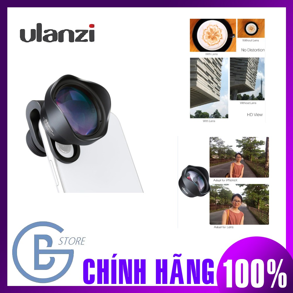 Lens điện thoại Ulanzi 65mm ống kính Tele 2X 4K HD chụp ảnh chân thực, cực đẹp