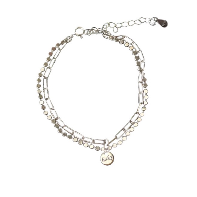 Vòng tay bạc ý 925 lucky may mắn lắc tay nữ xinh xắn
