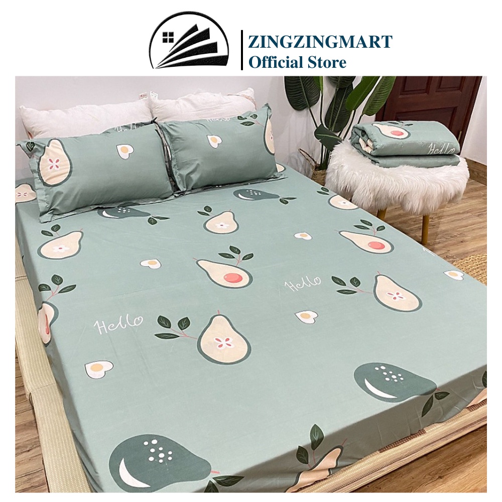 Ga gối Poly Cotton, Bộ Drap Ga Giường Mẫu Đẹp ZingZingMart 