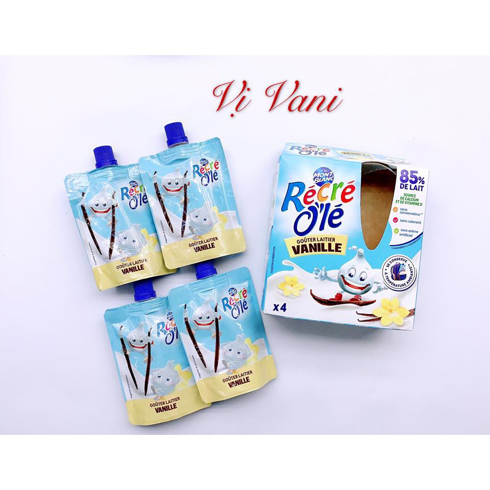 Váng sữa Mont Blanc Recre Ole vị vani/ bích quy dạng túi 85g