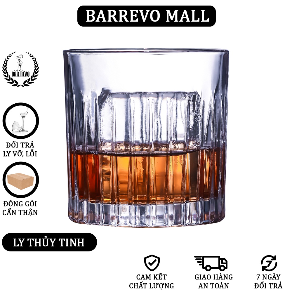 Whisky Glass - Ly Rock Cạnh Sọc- Ly Thủy Tinh