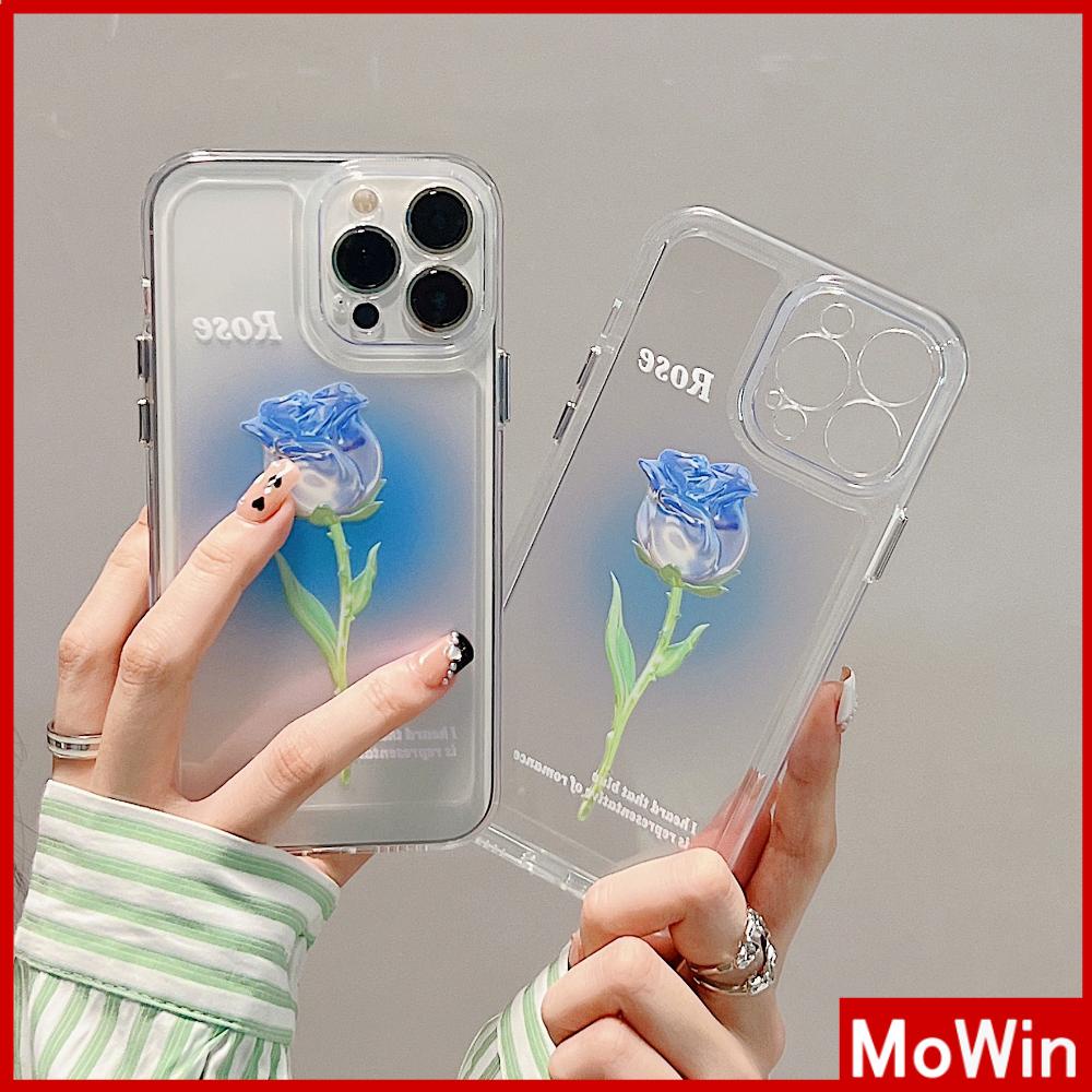 Ốp điện thoại silicoon mềm họa tiết hoa hồng xanh thích hợp cho Iphone 11 13 pro max 12 pro max 7plus xr