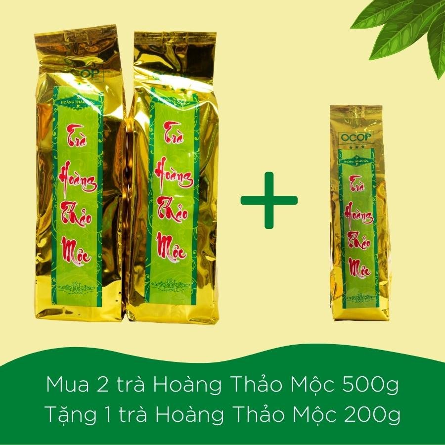 2 gói 500gr tặng 1 gói 200gr Trà Hoàng Thảo Mộc Ngủ ngon- Giải độc gan - Giảm mỡ máu-giảm cân