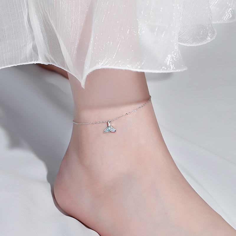 Lắc chân thời trang màu bạc kiểu hình đuôi nàng tiên cá thời trang cho nữ | BigBuy360 - bigbuy360.vn