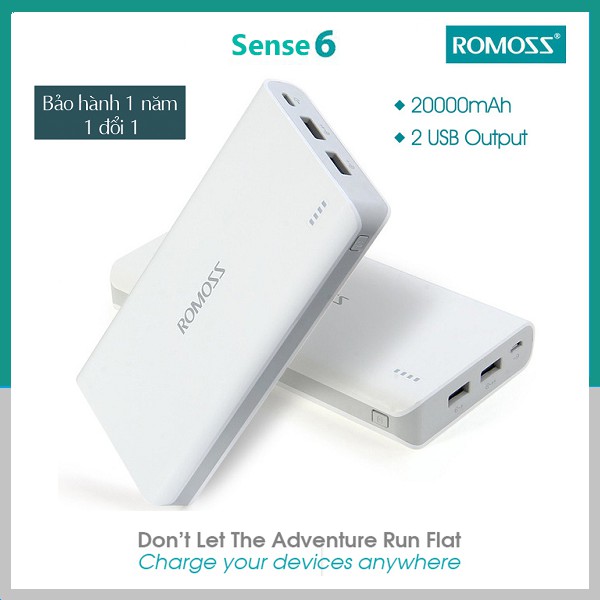 Sạc Dự Phòng 20000mAh Romoss Sense 6 / Sense 4 I Chính Hãng I Bảo Hành 12 Tháng I Đổi Trả Miễn Phí Trong 3 Ngày