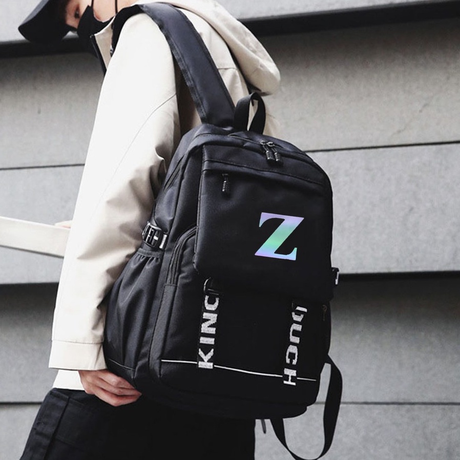 Balo Đi Học Ulzzang Thời Trang Unisex Hàn Quốc Logo Phát Sáng, Có Ngăn Chống Sốc Laptop Chống Nước Dùng Đi Chơi Du Lịch