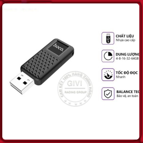 USB chính hãng, USB Hoco UD6 Intelligent 2.0 Chính Hãng - BH 5 Năm,  thiết kế thanh mảnh và gọn nhẹ, coppy siêu nhanh