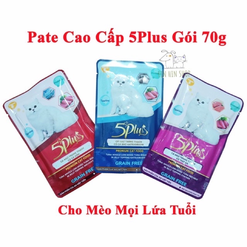 pate 5plus thịt thật cho mèo mọi lứa tuổi 70g