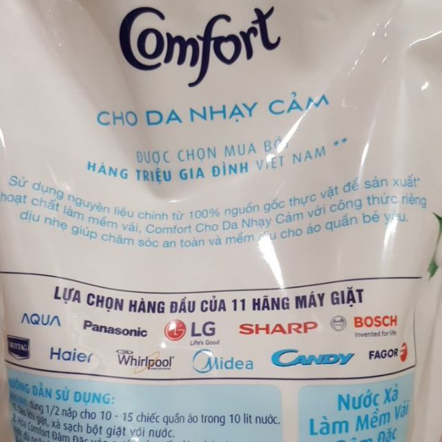 Nước xả vải Comfort đậm đặc cho da nhạy cảm 1.6l