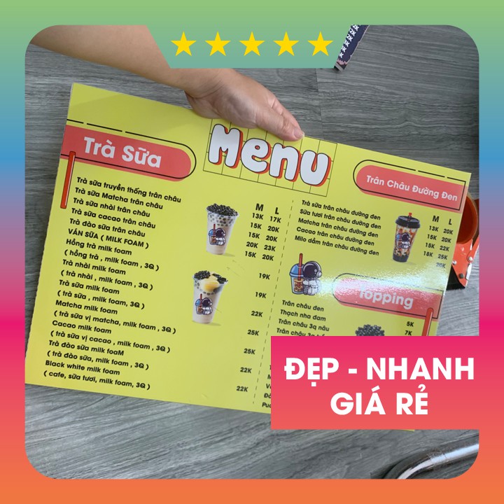 Menu để bàn formex (format) cứng A5, A4, A3 đẹp, rẻ - Giá trong mô tả sản phẩm là chính xác