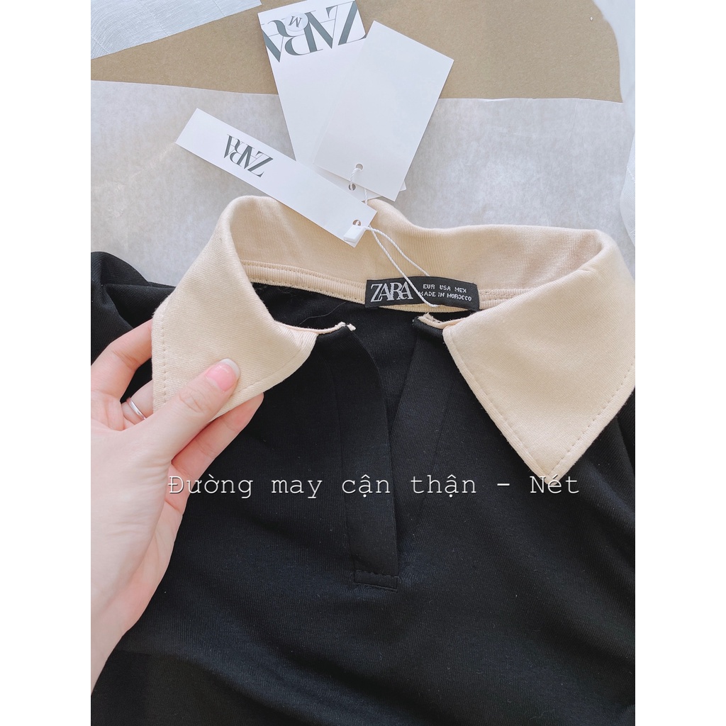 VÁY SUÔNG POLO ĐEN PHỐI CỔ BE | WebRaoVat - webraovat.net.vn