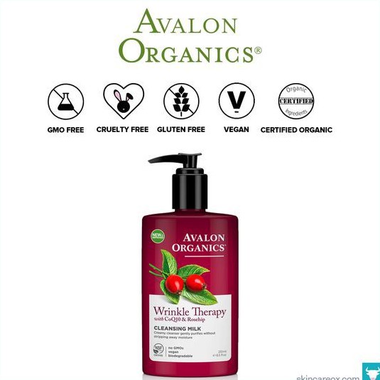 Sữa Rửa Làm Mặt Mờ Nếp Nhăn Chống Lão Hóa Avalon Organics CoQ10 & Rosehip 251ml
