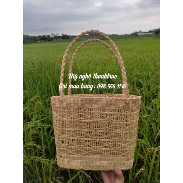 Làn cói đi chợ đan lượn sóng