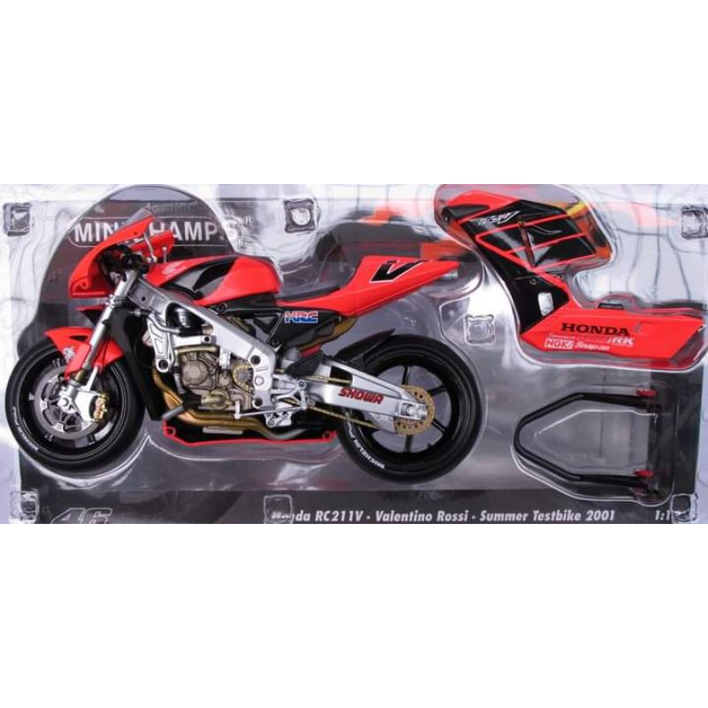 Xe mô hình Minichamps Motor Valentine Rossi - Summer Testbike 2001 tỉ lệ 1:12