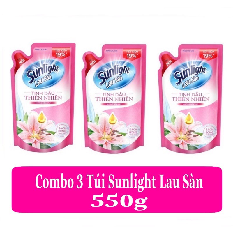 Nước lau sàn Sunlight 550g combo 3 túi