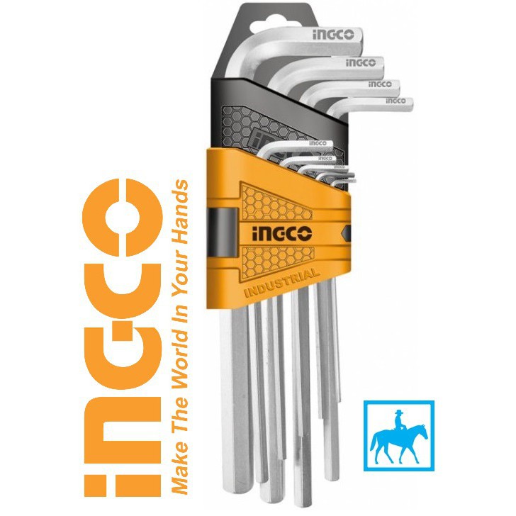 Bộ 9 chìa lục giác đầu bằng 1.5-10mm INGCO HHK11091