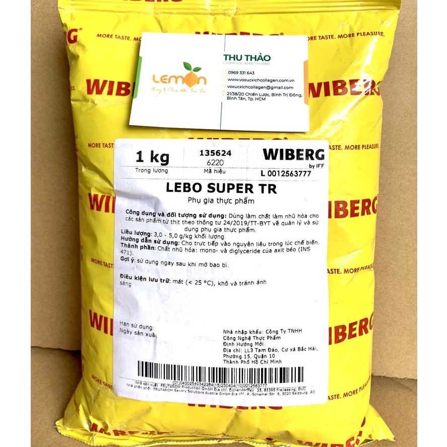 [100g-500g] Chất nhũ hóa, giữ mỡ, chống tươm mỡ LEBO SUPER TR dùng trong lạp xưởng, xúc xích, giò chả, nem nướng