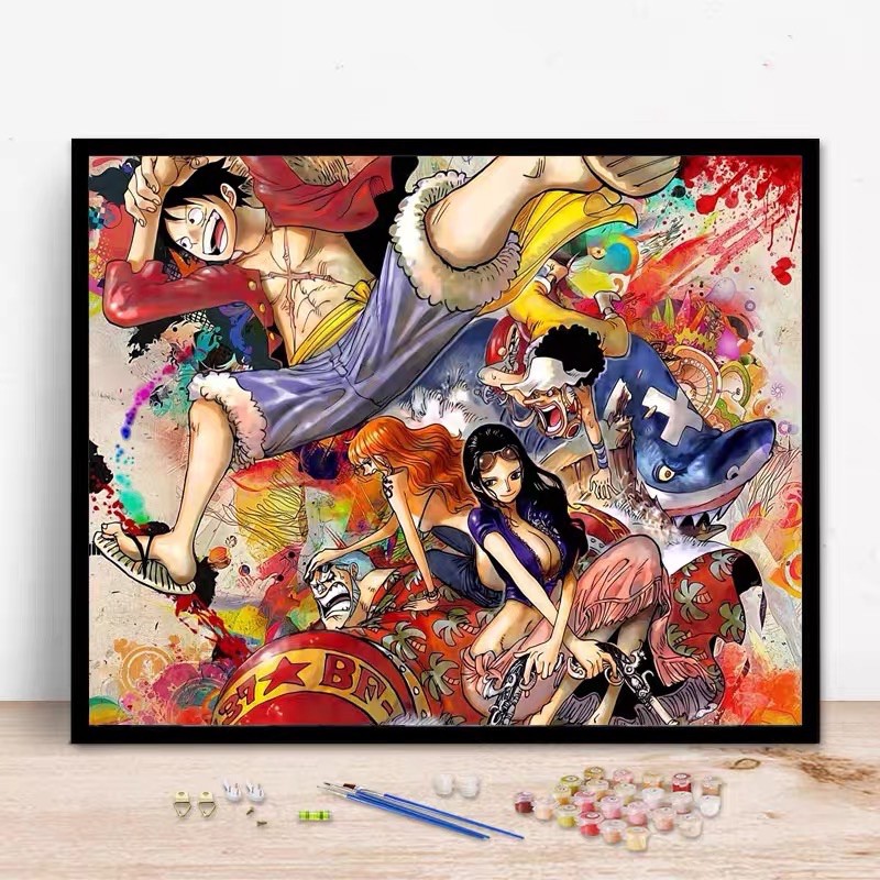 Tranh Sơn Dầu Số Hoá Tự Tô Hình Đảo Hải Tặc One Piece