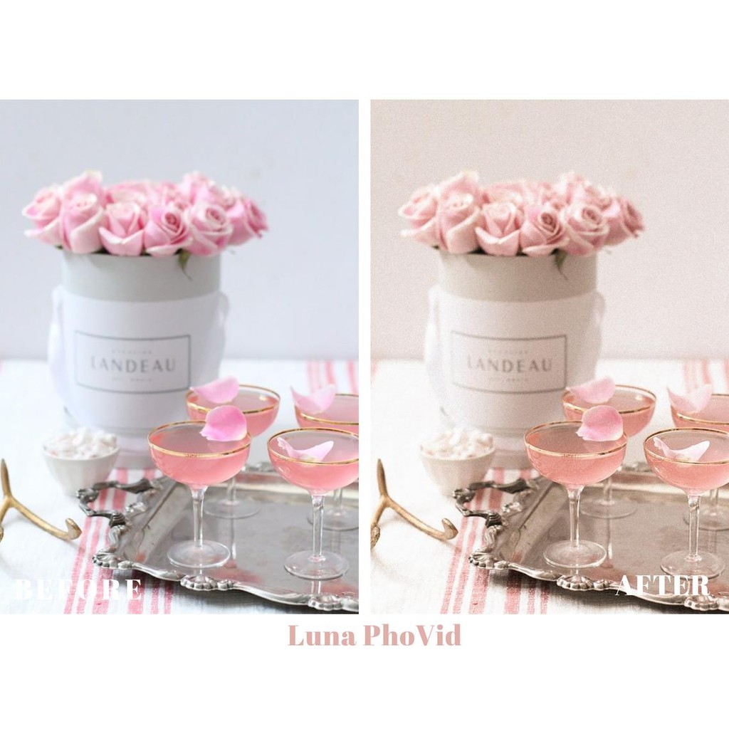 [FREESHIP EXTRA] 12 tấm Wall Collage decal keo sẵng, bền màu  - theme Dusty Pink Rose