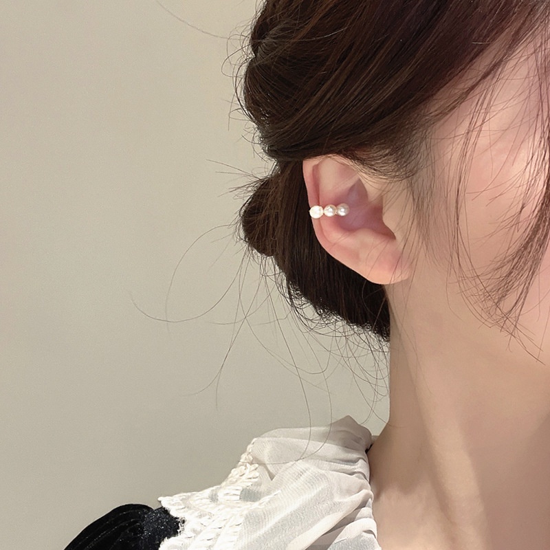 Khuyên Tai Dạng Kẹp Không Xỏ Lỗ Đính Ngọc Trai Giả Đơn Giản