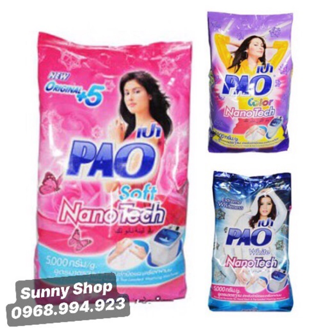 Bột giặt Thái Lan PAO Nanotech 5kg ( màu ngẫu nhiên)