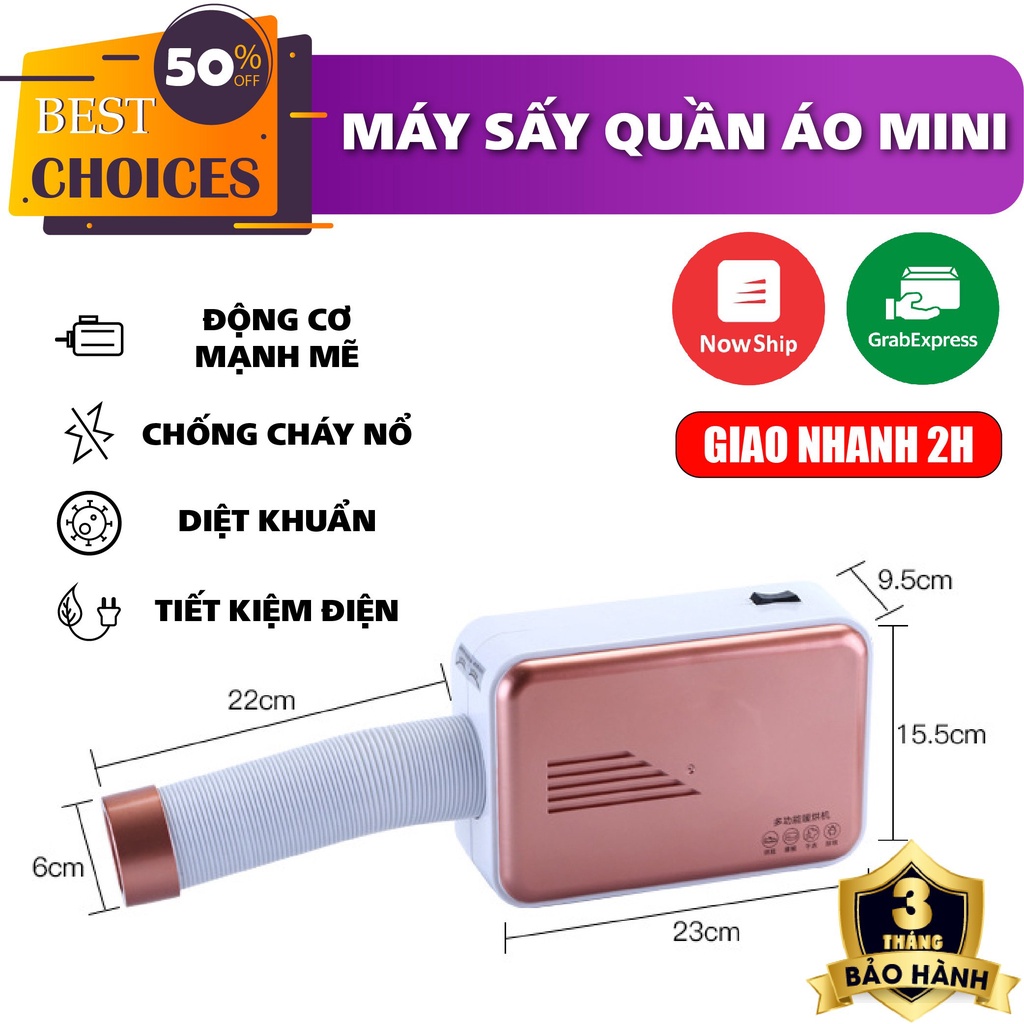 Máy sấy giày dép đa năng sấy quần áo Dễ lắp ráp, hỗ trợ diệt khuẩn cho quần áo, Tiện lợi cho mọi gia đình