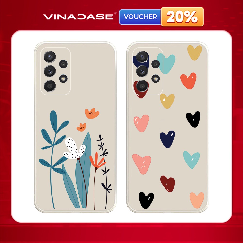Ốp lưng Vina Case Samsung A10/A10S/A51/A32/A12/....dẻo cạnh vuông bảo vệ camera hình Hoa trái tim