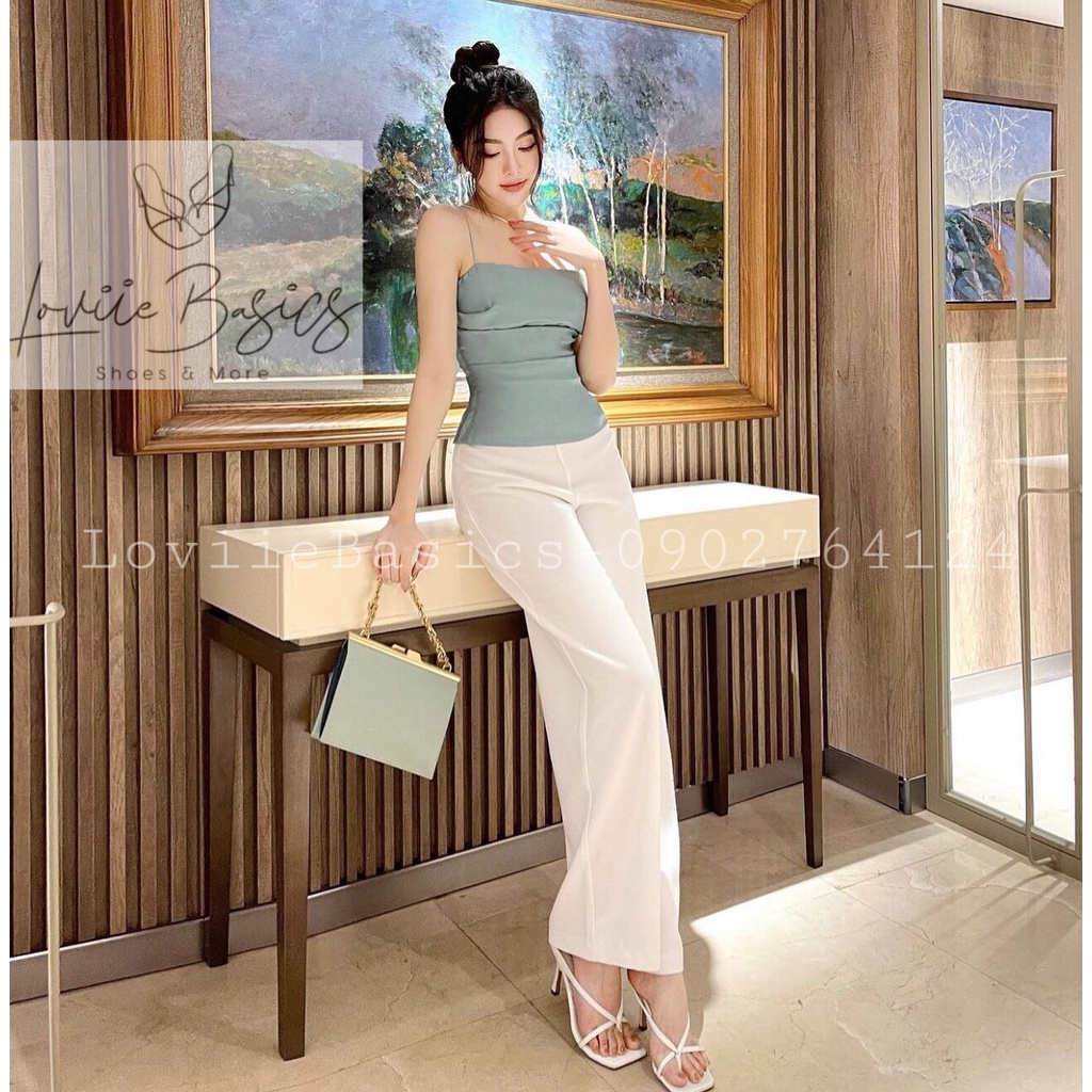 GUỐC CAO GÓT LOVIIE BASICS THỜI TRANG - DÉP NỮ XỎ NGÓN ĐẾ VUÔNG 3 PHÂN DÂY MẢNH D200821 D200720