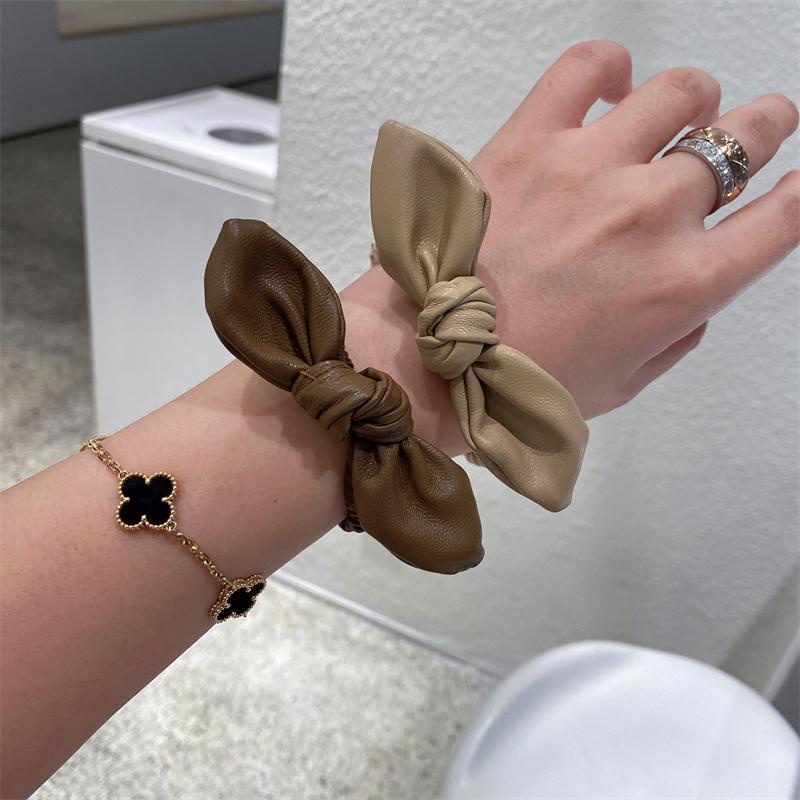 Cột tóc nơ vài da đơn giản ngọt ngào thời trang hàn quốc CT23