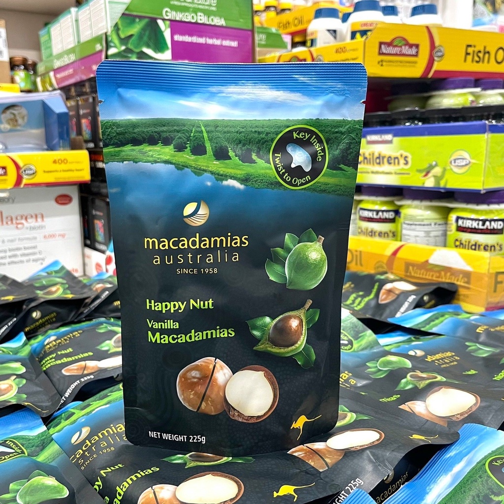 HẠT MACCA ÚC VỊ VANI HAPPY NUT VANILLA 225G CAO CẤP CHÍNH HÃNG - MACCADAMIAS AUSTRALIA SINCE 1958 - 10413