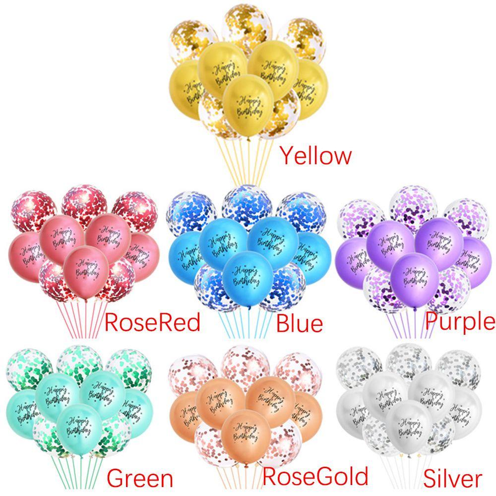 Set 10 Bong Bóng Giấy Bạc 12 &quot;Nhiều Màu Sắc Dùng Để Trang Trí Tiệc Sinh Nhật Tiện Dụng
