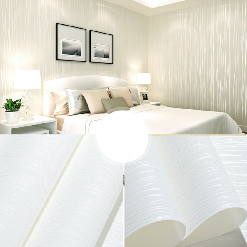 Giấy dán tường vân chỉ trắng có keo sẵn khổ rộng 45cm, giấy decal dán tường phòng khách màu trắng sang trọng - Lala Mart | BigBuy360 - bigbuy360.vn