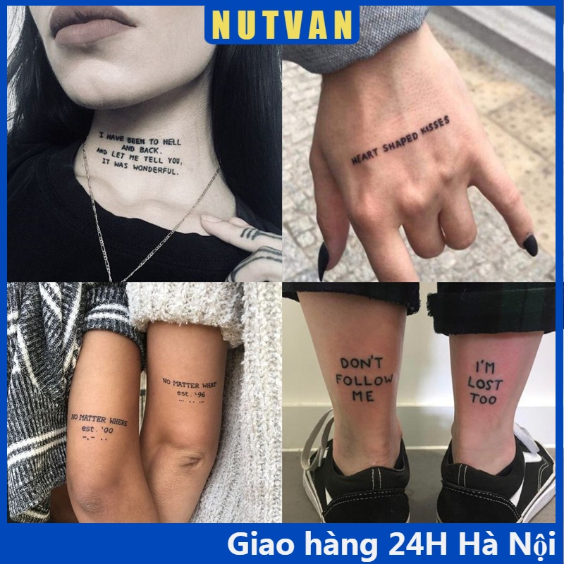 Bộ 30 miếng hình xăm dán tạm thời 6cm x 10cm chống thấm nước kéo dài 7~15 ngày sinh viên thời thượng Tiếng Anh