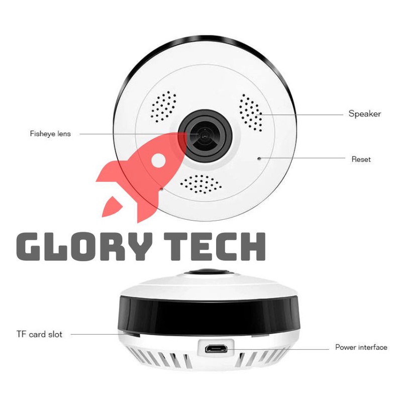 🔥KÈM THẺ NHỚ 128GB🔥Camera IP Wifi V380 Pro 360° Full HD Góc Quay Siêu Rộng - Camera ốp trần không dây Xem toàn cảnh