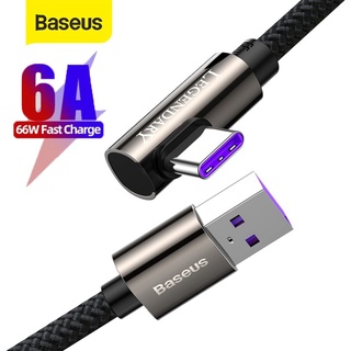 Cáp sạc nhanh Baseus USB 3.0 Type C 6A 66W cho điện thoại Huawei P40 P30 Mate 40 30 Pro