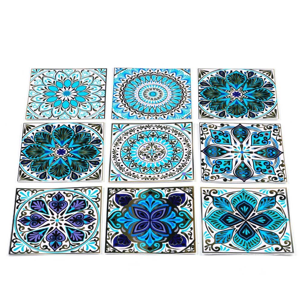 Bộ 10 Miếng Dán Sàn Nhà Hình Viên Gạch Moroccan Talavera