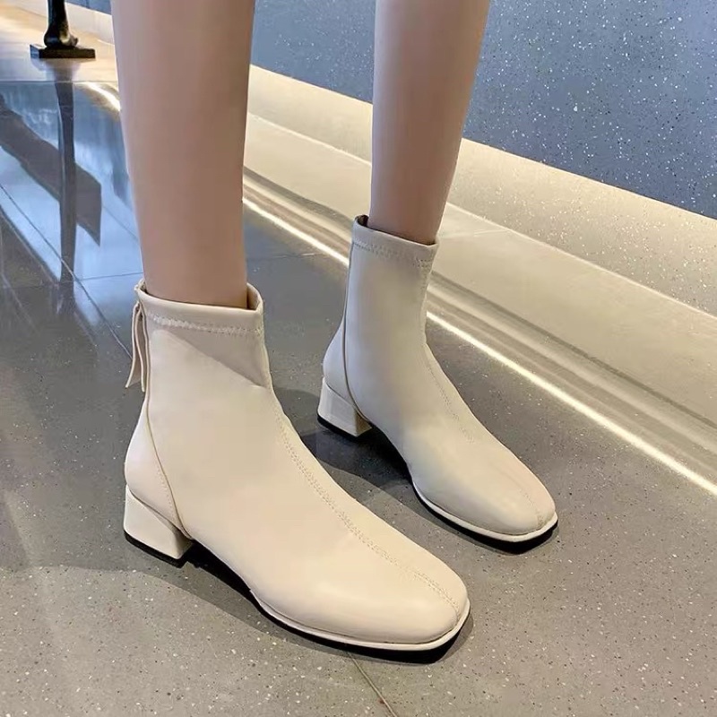 (ORDER) Bốt da mềm cổ ngắn kéo khoá sau BIG SIZE 35-43