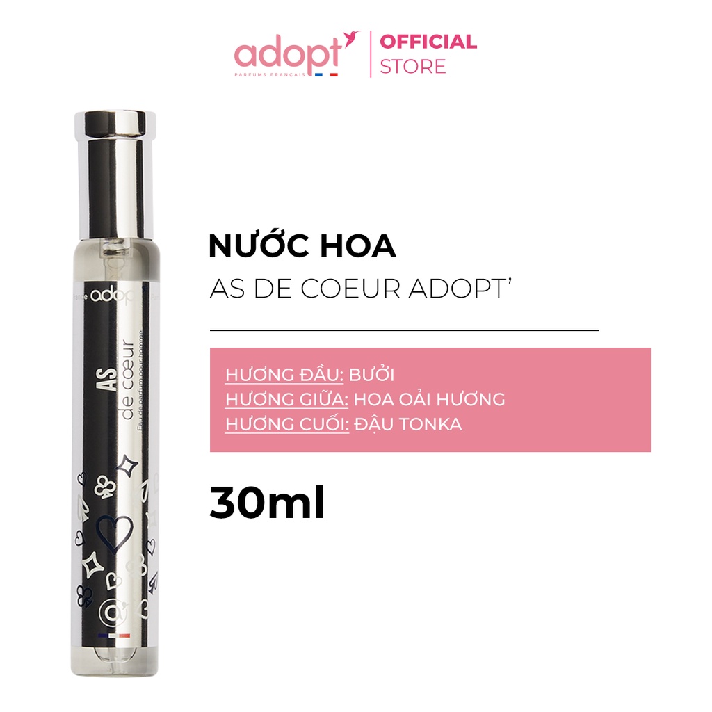 [CHÍNH HÃNG TỪ PHÁP] Nước hoa nam As De Coeur Adopt' For Men EDP 30ml