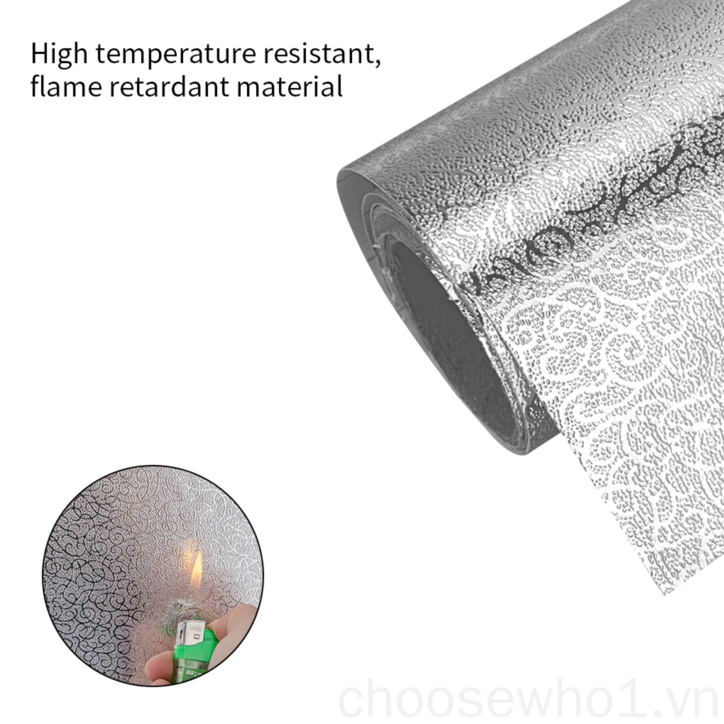 1 cuộn giấy nhôm dán tường chống dầu tự dính cho nhà bếp