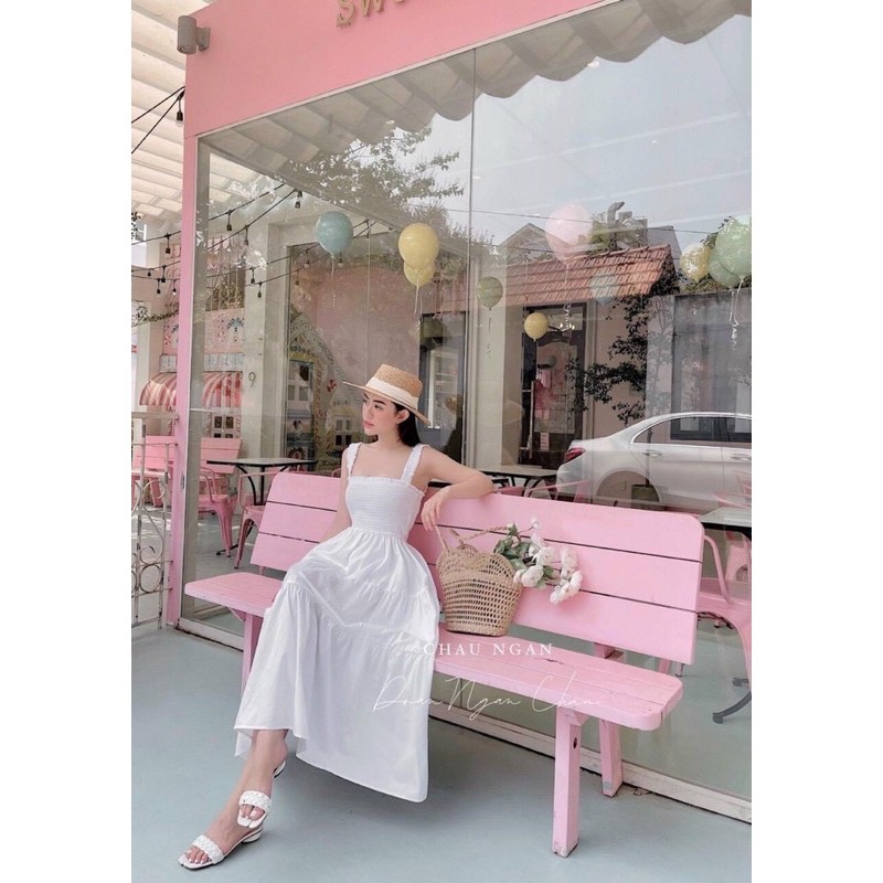 Đầm maxi xoè nhún , Đầm maxi đũi đi du lịch cao cấp | BigBuy360 - bigbuy360.vn