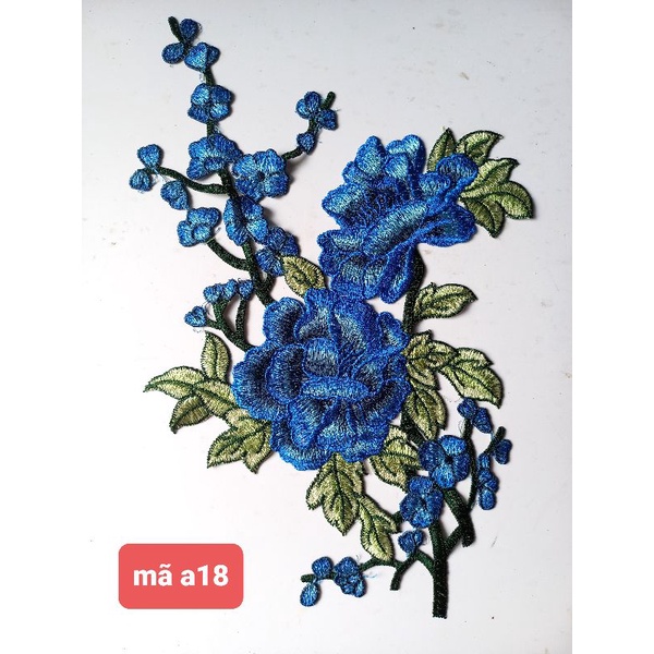 nhành hoa thêu kết vải