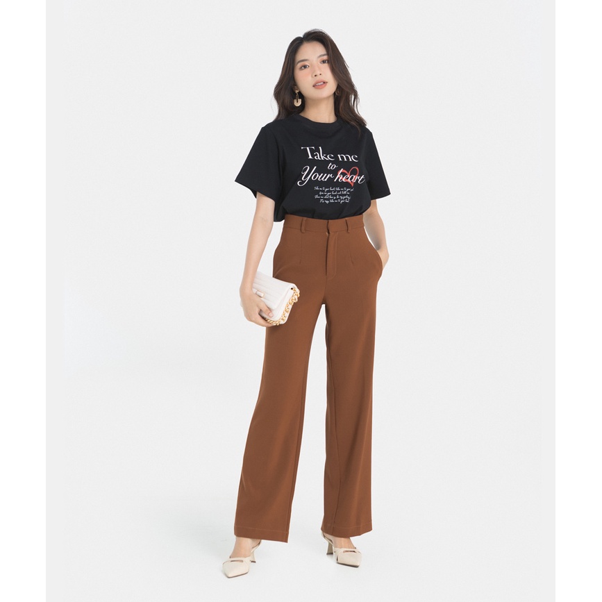 Áo thun nữ thời trang HNOSS form body in chữ &quot;Take to heart&quot; HNATH028