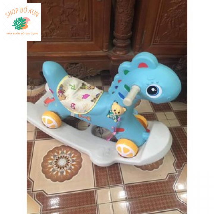 Ngựa bập bênh kiêm xe chòi chân , đồ chơi phi ngựa  đa năng  2 trong 1 cho bé trai và bé gái.