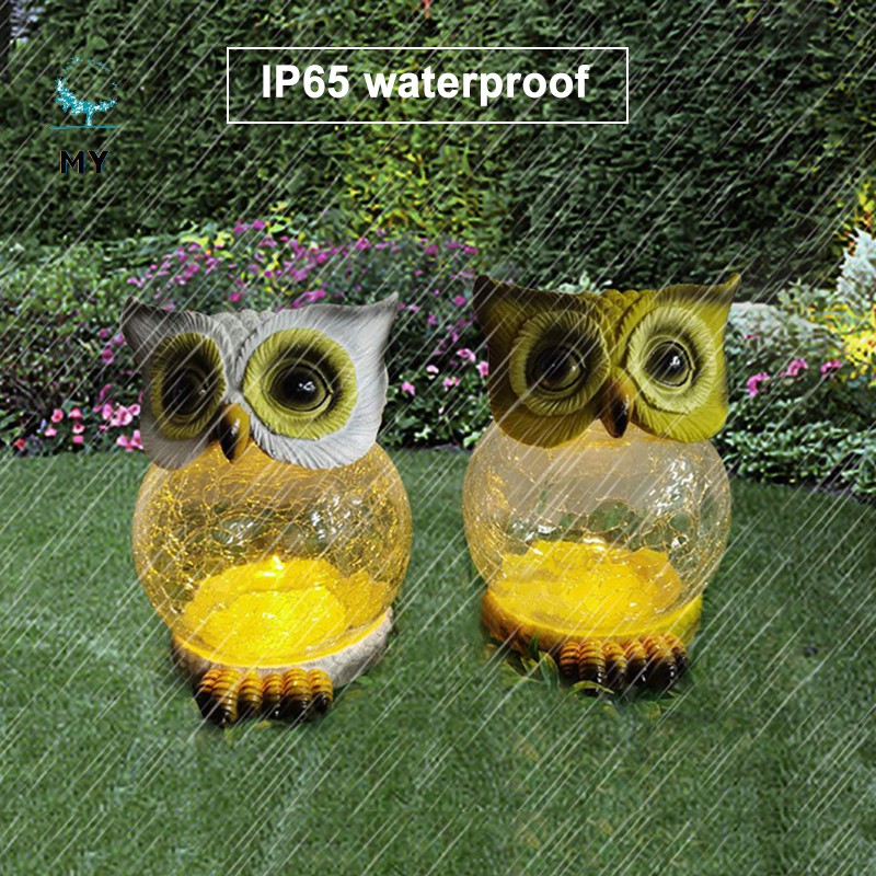 Đèn Led Năng Lượng Mặt Trời Chống Thấm Nước Hình Chim Cú Trang Trí Sân Vườn