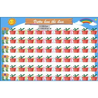 BỘ TRANH DECAL VƯỜN HOA THI ĐUA có fomex