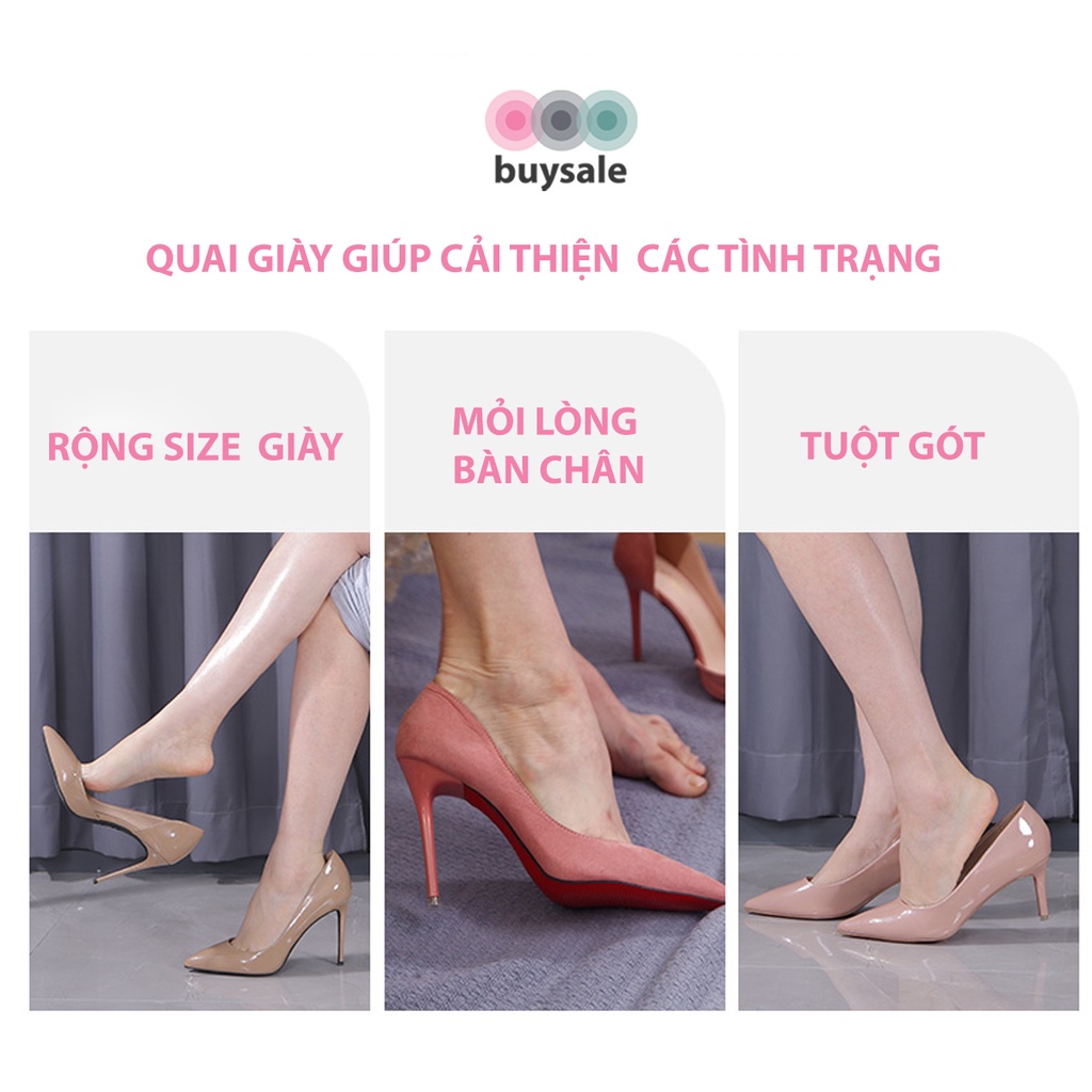 Quai giày chất liệu thun đàn hồi tốt, chống tuột gót giày, phối khoen chắc chắn - buysale - BSPK218