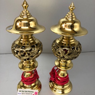Đèn thờ điện bằng đồng vàng